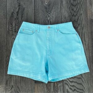 L.A. BLUES Vintage Aqua Blue High Rise Denim Jean Shorts 27”